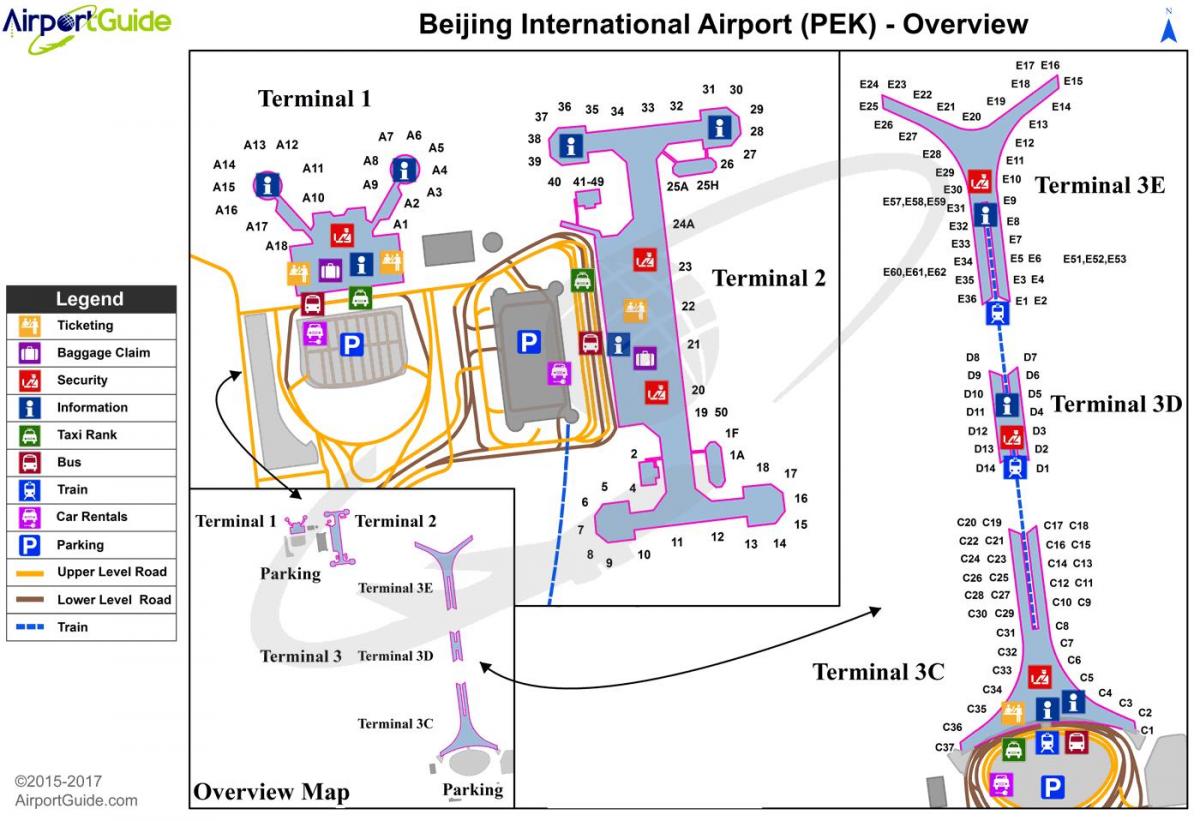 Peking นแผนที่สนามบิน