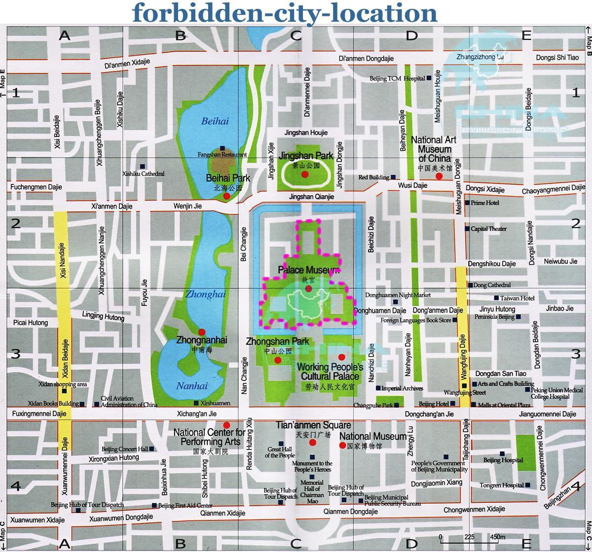 แผนที่ต้องห้ามของเมืองแผนที่แสดงรายละเอียด