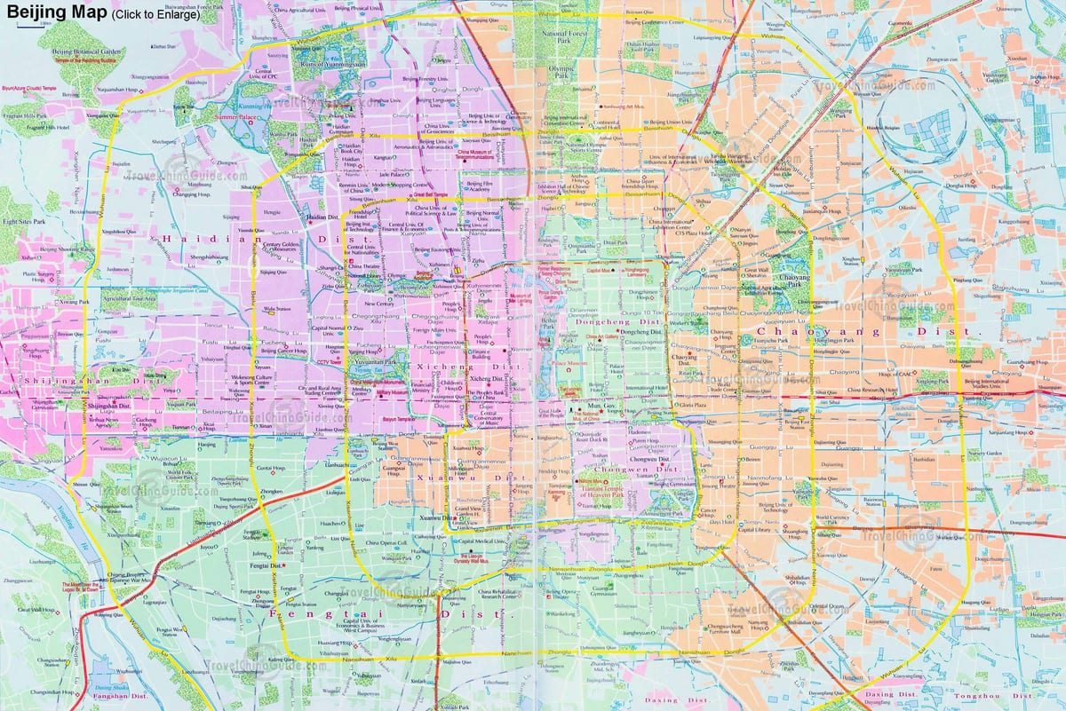 แผนที่ของถนนปักกิ่ง