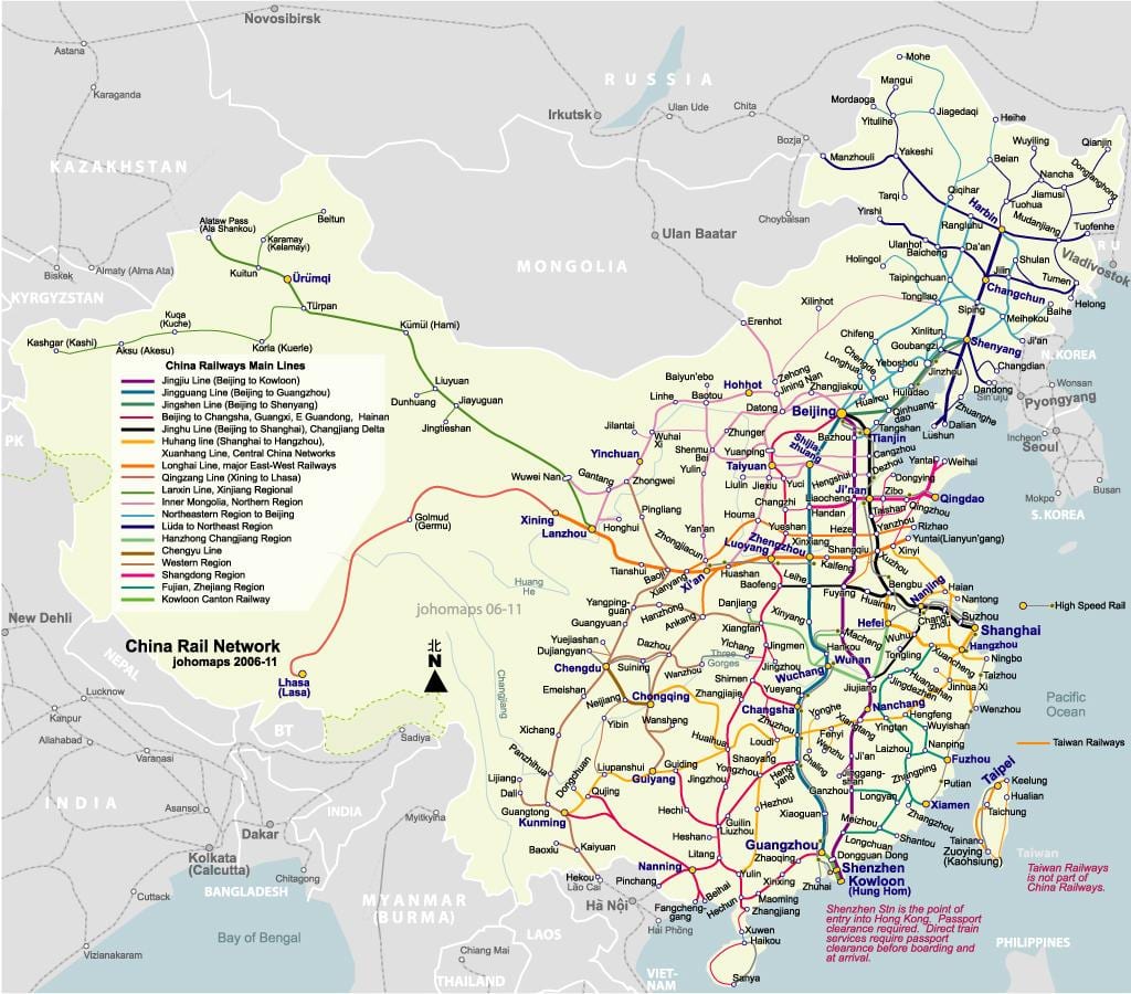ปักกิ่ง railway แผนที่