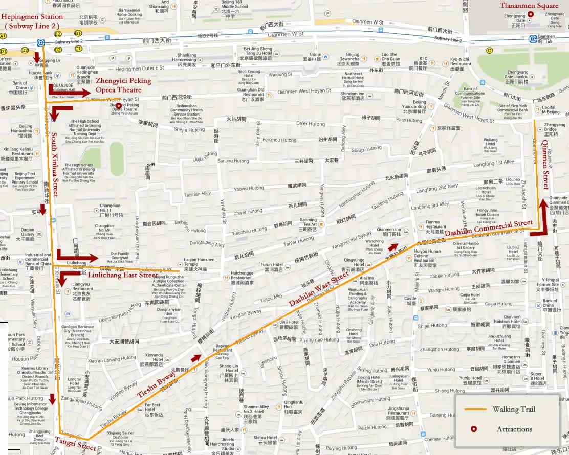 แผนที่ปักกิ่งเดินทัวร์ 
