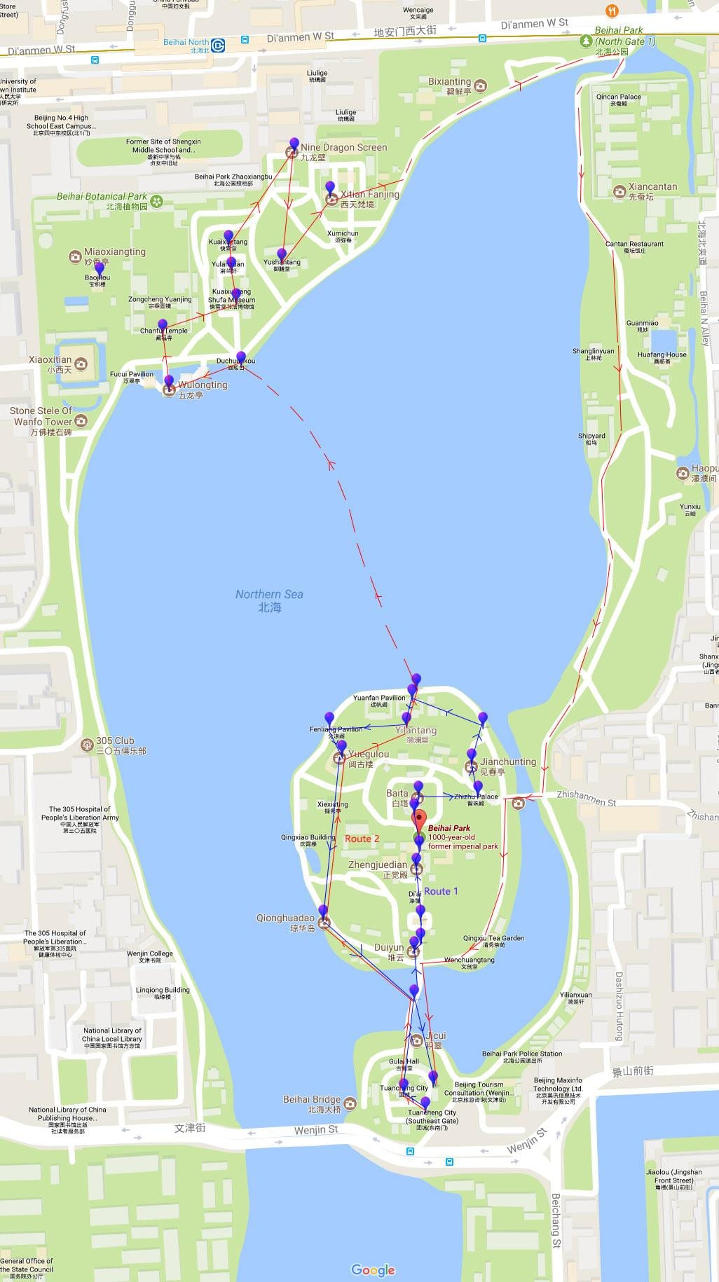 แผนที่ของ beihai วนสาธารณะ