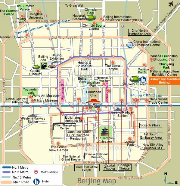 sanlitun บาร์นถนนปักกิ่งแผนที่