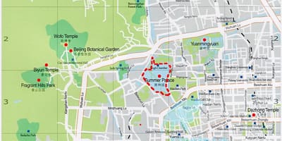 แผนที่ของหน้าร้อนของวังปักกิ่ง